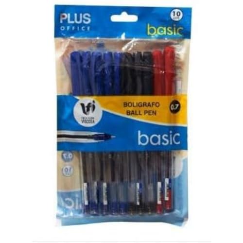 Bolígrafos marca Plus Office modelo BOLIGRAFO PLUS +BASIC SURT./BOLSA 10U