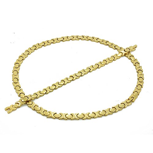 Womens XOXO Hugs And Kisses Necklace And Bracelet Set 18/20 inches Multi Color (Gold, Silver, Two Tone, Three Tone) (Gold Tone, 18)