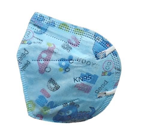 Máscaras KN95 Azul de Dinossauro Infantil Criança - Kit de 10, 20, 30, 40, 50, 100 Unidades - FPP2 P