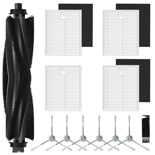 12 Pack Replacement Accessories kit Compatible with eufy L60/ L60 SES/ L50/ L50 SES Robot Vacuum Replacement Parts (1 Pack Roller Brush+4 Pack Filter & Sponge+6 Pack Side Brush+1 Cleaning Brush)