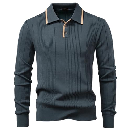 Pull semi-zippé homme hiver vêtement chaud col à revers