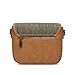 Islander The Mini Saddle Bag with Shoulder Strap PU Leather and Harris Tweed (Chestnut Herringbone)