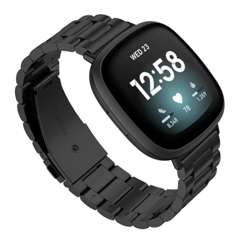 Image of YODI Watch Band Compatible with Fitbit Versa 4 / Fit bit Versa 3 / Fitbit Sense /Sense 2 Band, Soft Replacement Silicone Wristband for Women Flexible Waterproof Sport Watch Strap for Men Large