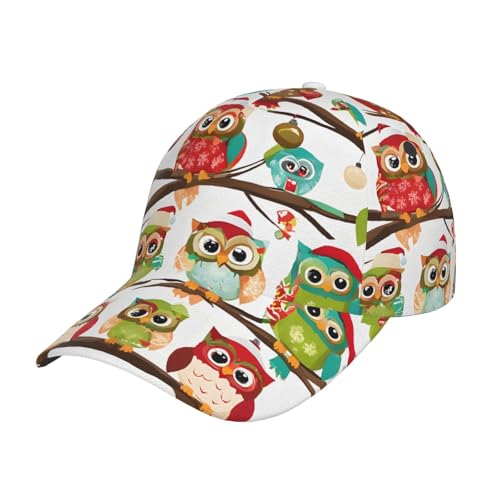 FWJZDSP Gorra de béisbol clásica con diseño de búhos en Las Ramas de los árboles, con Hebilla Ajustable, Unisex, para Adultos, para Exteriores, Transpirable, Color Negro