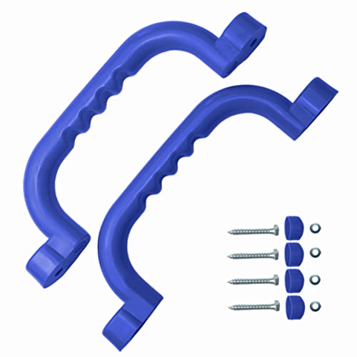 OTITU Maniglie Per Attrezzature Da Gioco Set Di Maniglie 2 Pezzi - Maniglie Per Arrampicata Strutture Gioco Per Bambini Maniglie Antiscivolo Case Sugli Alberi Case Su Palafitte Blu