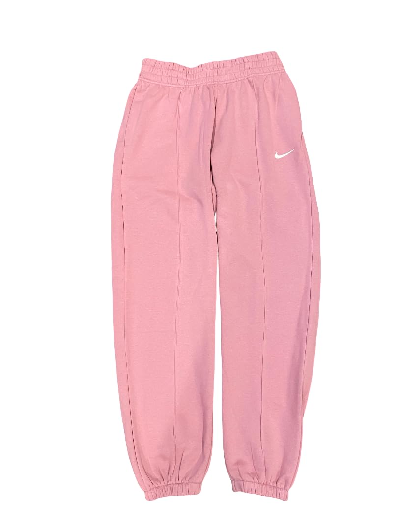 Women's NSW Sportswear Essential Fleece Pants Joggers (US, Alpha, Small, Regular, Regular, Elemental Pink/White)