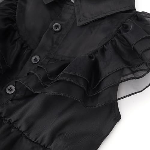 Disfraz negro para niñas 9-10 años con accesorios miniatura 4