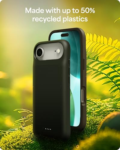 Image of Mophie Juice Pack Battery Case for iPhone Air - Slim Charging Case, Up to 50% Extra Battery Life, High Impact Protection, Magnetic Back for Wallets & Mounts, Sustainable Material, Black