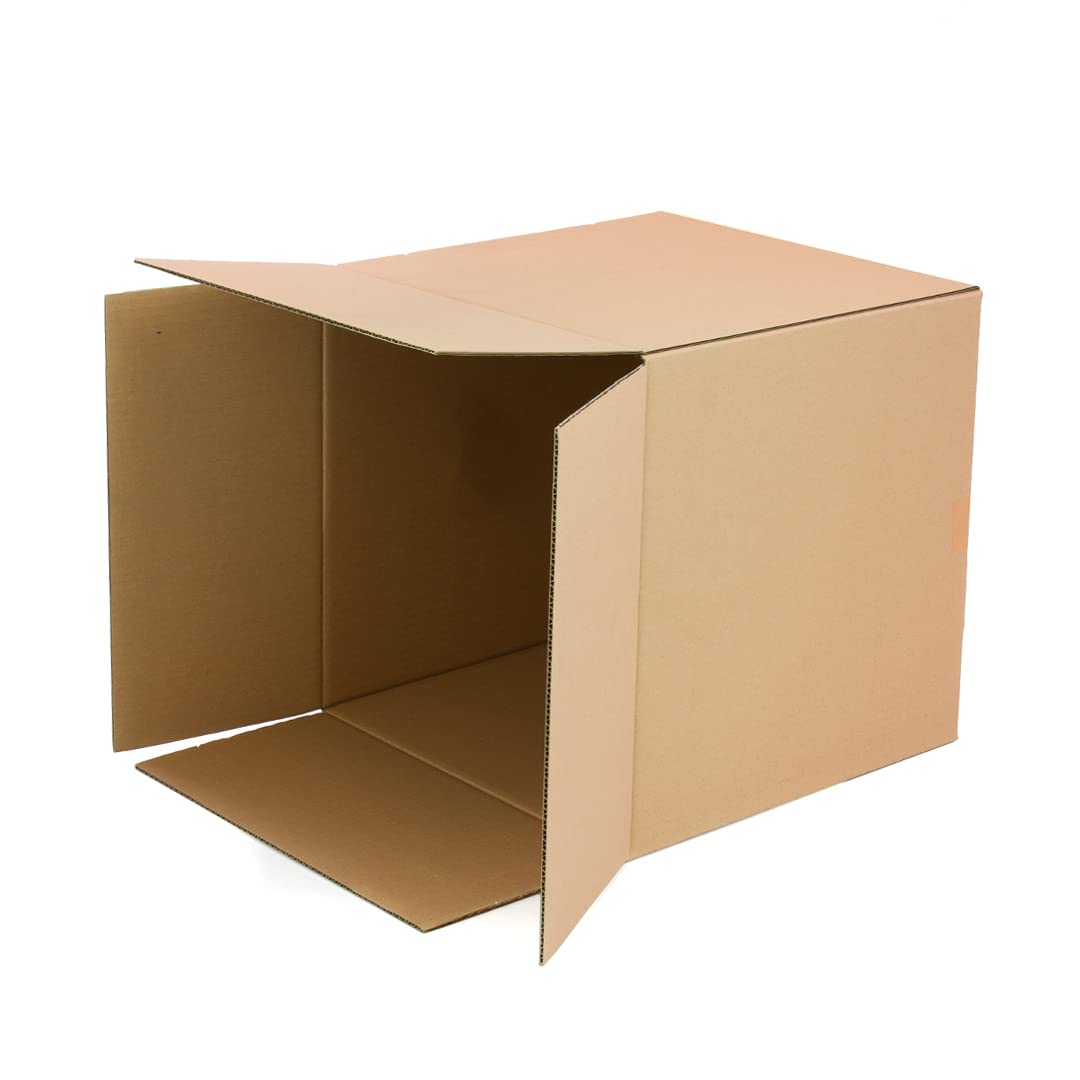 Boîtes en carton renforcé 20x20x20 cm simple cannelure recyclé - Pack de 25