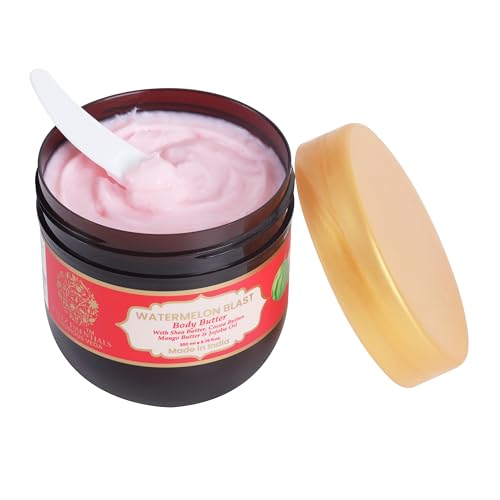 Image of RYLLZ ESSENTIALS Watermelon Blast Body Butter | with Shea Butter, Cocoa Butter, Mango Butter, Niacinamide & Jojoba Oil | for 48Hrs Moisturisation, Stretch Marks, Dry /Itchy Skin & Uneven Skin Tone | 200 ml