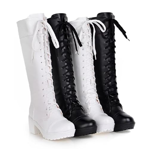 [JBWUBQ] �����O�u�[�c ���f�B�[�X �����Y 22.0-29.0 �傫���T�C�Y �R�X�`���[�� ���� lolita �B�e ���� ���� �����₷�� �S�X���� �҂ݏグ ���U�[�u�[�c �h�� (22.5 cm,�u���b�N)