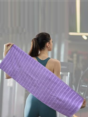 Image of NAUTICA Combo Set Gym Towel + Bottle | 3 PC Set- 1 Single WALL Bottle + 2 PCS Hand Towel | Combo Set for Gym, Yoga, Running & Training | Purple