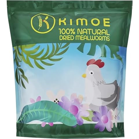 kimoe 5LB 100% Natural Non-GMO Dried mealworms-High-Protein for Birds, Chicken，Ducks Cover