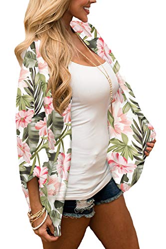 Chaqueta de punto para mujer con estampado floral - Verde - XX-Large
