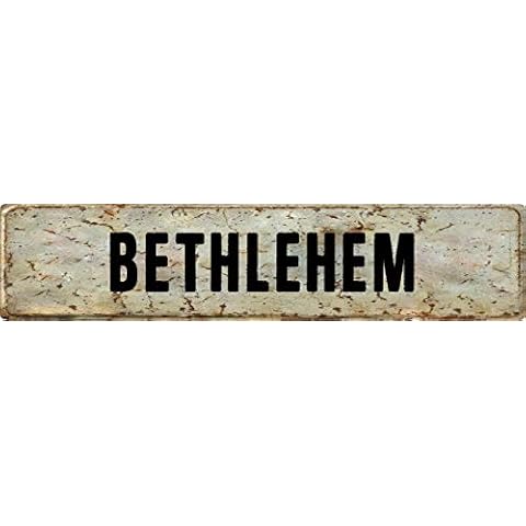 ANY AND ALL GRAPHICS Bethlehem Rustic Vintage Antique Look 4"x18" Aluminum Novelty Street Sign Cover