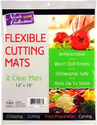 Set de 2 tapetes flexibles de plástico transparentes para cortar, tablas de corte para cocina miniatura 2