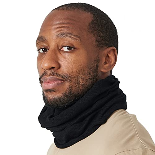 CHARM Silk Headband Scarf Neck Gaiter - Womens Chemo Head Wrap Mens Motorcycle Fashion Black