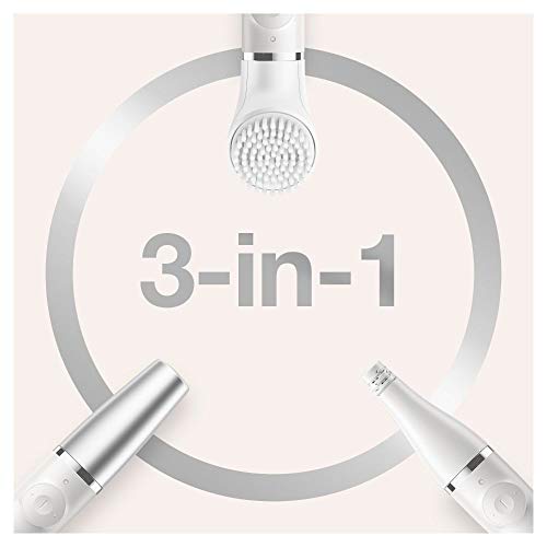 Braun FaceSpa Pro Beauty Set mit Gesichtsepilierer Damen / Damenbart Entferner, Gesichtsreinigungsbürste, Aufsatz, Haarentfernung und Reinigung, SE910, weiß/silber - Image 5