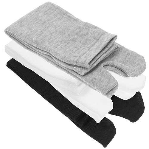 Chaussettes Tabi anti-ampoules en coton élastique unisexe noir blanc gris