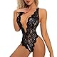 QeeFop Body Damen Einteiliger Body Sexy Korsett Oberteil Body Dessous Damen Babydoll Sexy Spitze Unterwäsche Bodystocking mit offenem Schritt Damen Unterwäsche Erotik Netz (M)