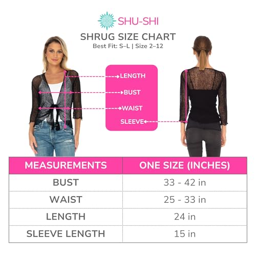 SHU-SHI Sheer Shrug for Women Mesh Knit Cover Up Lightweight Dressy Cardigan for Summer Tie Top Wrap