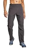 Haimont Men's Quick Dry Hiking Pants Lightweight Water-Resistant Traveling Pants with 6 Pockets Stretch, Graphite Grey, M