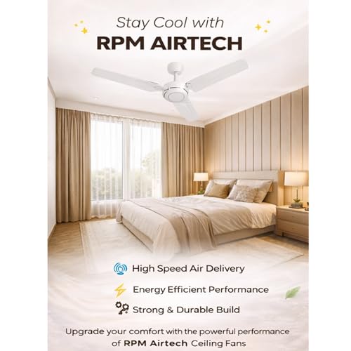 Image of 1200mm Ceiling Fan - Sleek White Finish with Multi-Speed Settings, Whisper-Quiet Operation, and Superior Airflow for Ultimate Comfort in Any Room.