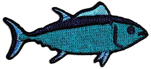 Tuna Fish Sea Ocean Seafood Cartoon Patches Embroidered Appliques Symbol Badge Clothes Jeans T-Shirt Hat Backpacks for Men Women Boys Girls