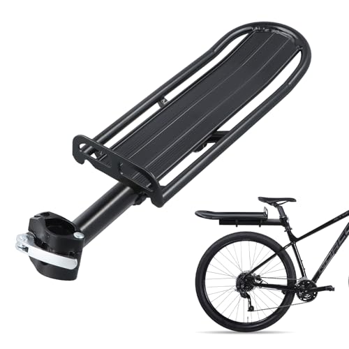 Portaequipajes Bicicleta Trasero, Ajustable Portabultos Bicicleta Aluminio para MTB, Carga 8 kg/17,6lb, Soporte para Tija de Sillín de Bicicletas de Montaña, Montaje Rápido, para 31.8 mm