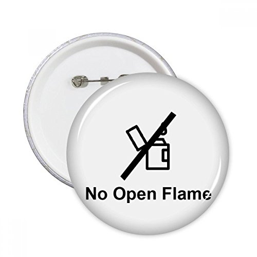 Badge bouton rond flamme noire pour vêtements et customisation créative de taille S