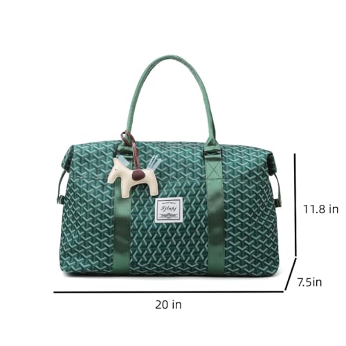 MADALO Travel Gym Duffle Bag，Tote Personal Item Weekender Bags, Sports Shoulder Overnight Carry On Bag for Women Men (green), JL3213