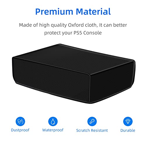 Wigearss Horizontal Mode Dust Cover For PS5 Console 1680D Oxford cloth Anti-Scratch Waterproof Dust