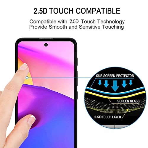 Image of Screen Protector for Motorola Moto E30 | E40 -(Black) Tempered Glass Edge-to-Edge 6D Screen Guard With Installation Kit.