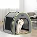 Petsfit Hundebox faltbar für kleine Hunde Katzen Kaninchen, Hundebox für Zuhause Transportbox Hund Hundeschlafbox haltbar gemütlich mit Anti-offener Reißverschluss und Plüschkissen,S, Hellgrau