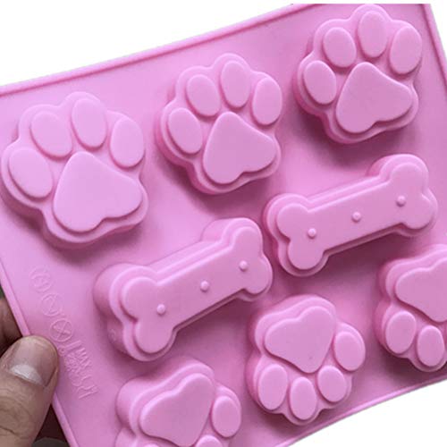 Cabilock Durabilidade 2 Peças Molde de Silicone Pés de Cachorro e Design em Forma de Osso Ferramenta