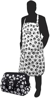 Wahl Dog Grooming Kit Bag and Apron Set, Waterproof Grooming Set, Professional Groom Kit for Storing Tools, Shoulder Organizer Bag, Groomers Aprons, Heavy Duty, Paw Print Design