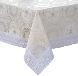 【Décorez la vie】：Ces nappes sont belles et pratiques. Chaque nappe a quatre tailles au choix: 150cm x 150cm,137cm x 183cm, 150cm x 228cm,150cm x 265cm. Vous pouvez choisir une nappe rectangulaire ou une nappe ronde pour protéger votre table et ajoutant de la couleur à votre décoration intérieure .