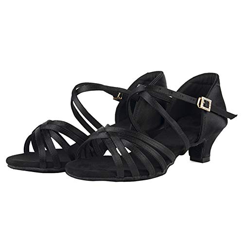 AOQUNFS Girls Latin Dance Shoes Low Heels Tango Salsa Ballroom Practice Performance Dancing Shoes,EM-XGGZS3