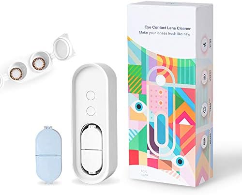 CONBOLA Ultrasonic Contact Lens Cleaner，Colored Contact Lenses Case，USB Rechargeable，Portable for Business/Travel.（White）