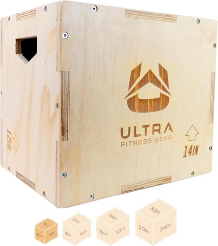 Ultra Fitness Gear Wooden Plyo Box, 31 Plyometric Jump Training Squat, Step Up, Jumps & More Workout...