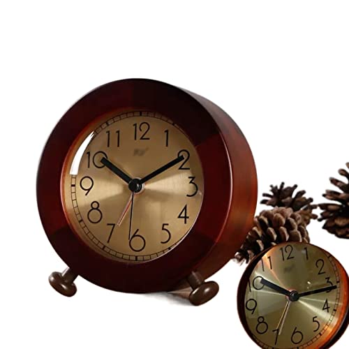 Despertador mesilla madera reloj pequeño silencioso para dormitorio 2