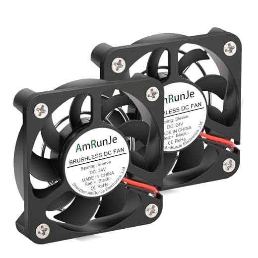 AmRunJe 2pcs 50mm x 10mm 3D Printer Fan, 2pin 24 Volt Micro Fan | DC Brushless Motor , High Speed, CPU Cooler Cooling for Ender 3 Series Amplifier DVR Icemaker Battery Charger
