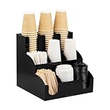 Mind Reader 9 Compartment Coffee Condiment and Accessories Organizer, Black
