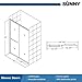 SUNNY SHOWER Semi Frameless Sliding Glass Shower Door, 1/4
