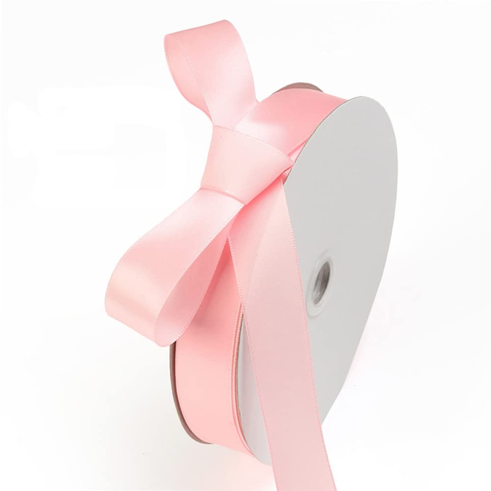 100 yard nastro di raso per regali, per bricolage, nastro decorativo per Natale, matrimonio, San Valentino, battesimo, compleanno, festa, regalo, 50 mm, rosa scuro