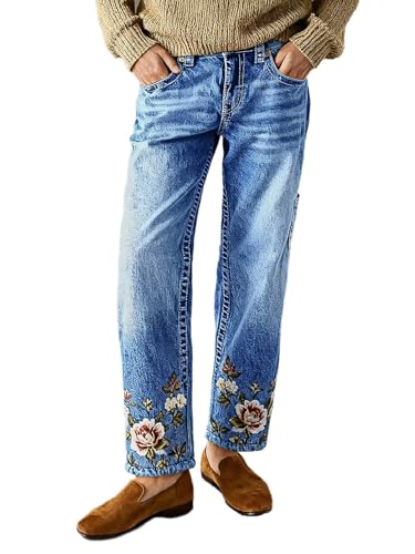 Flamingals Mid Rise Straight Leg Jeans for Women