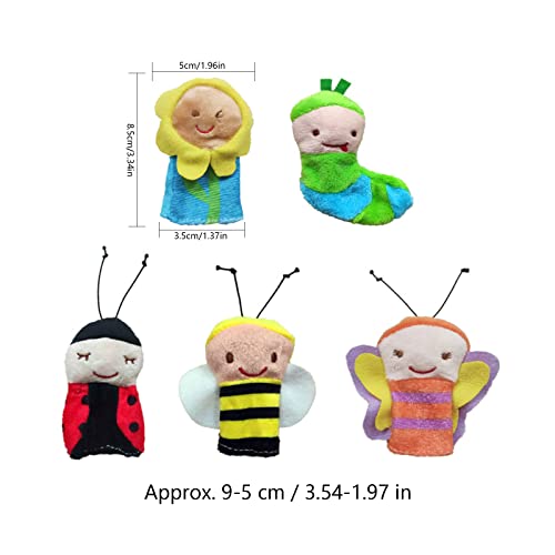 Liwein 5 Stück Fingerpuppen, Niedliche Fingertiere Baby Story Time Requisiten Spielhandschuh Klein Tier insekten Fingerpuppe Set für Geschichte Zeit Kindergeburstag Gastgeschenk Mitgebsel Fingerpuppen