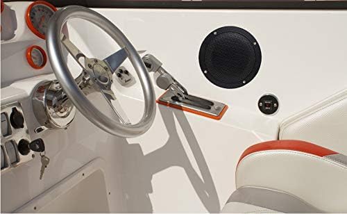 Herdio 4 Inches Waterproof Marine Ceiling Flush Wall Mount Speakers with 160 Watts Power, Handling for Kitchen Bathroom Boat Car Motorcycle Cloth Surround and Low Profile Design - 1 Pair (Black) by Herdio - Used condition - Image 7