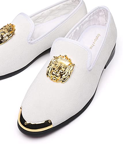 Men's Loafers Velvet Gold Buckle Party Prom Shoes3