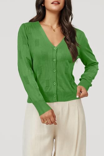 Image of Arach&Cloz Women's Soft Cropped Cardigan Casual Lightweight Shrug Sweater Tops